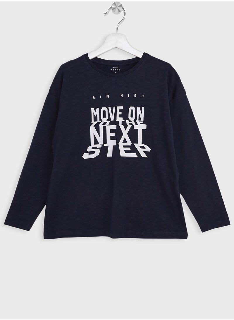 NAME IT - Kids Slogan Graphic T-Shirt - Image 1
