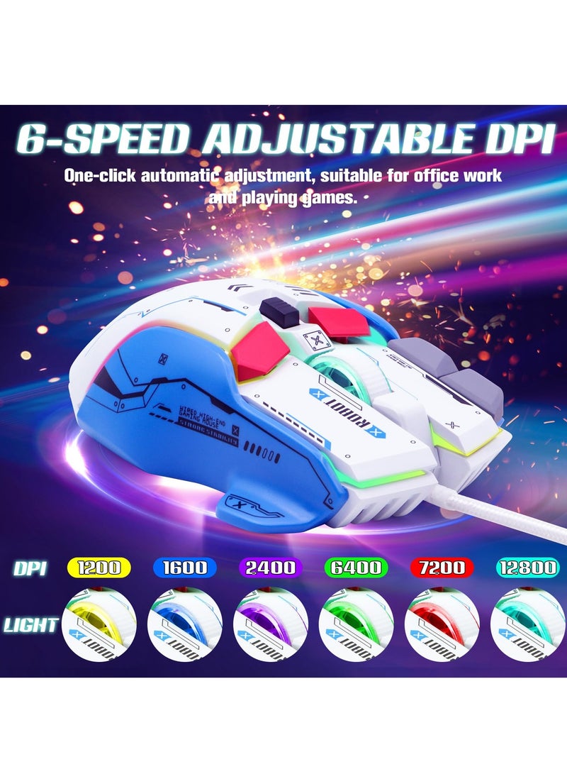Wired Gaming Mouse, 12800 DPI Optical Gamer Mouse with 10 Programmable Buttons, Colorful RGB Lights, Computer Mouse for PCu0026Laptop, Ergonomic Gaming Mouse with Thumb Rest for Gaming and Working - Image 5