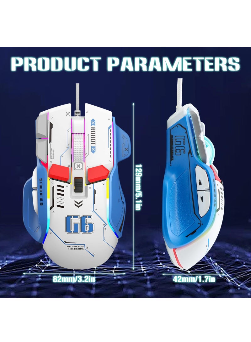 Wired Gaming Mouse, 12800 DPI Optical Gamer Mouse with 10 Programmable Buttons, Colorful RGB Lights, Computer Mouse for PCu0026Laptop, Ergonomic Gaming Mouse with Thumb Rest for Gaming and Working - Image 4