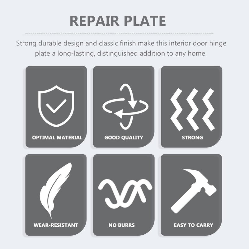 Stainless Steel Hinge Repair Plate Kit 8pcs Thick Cabinet Hinge Mounting Plates for Furniture Door Fixing - Image 4