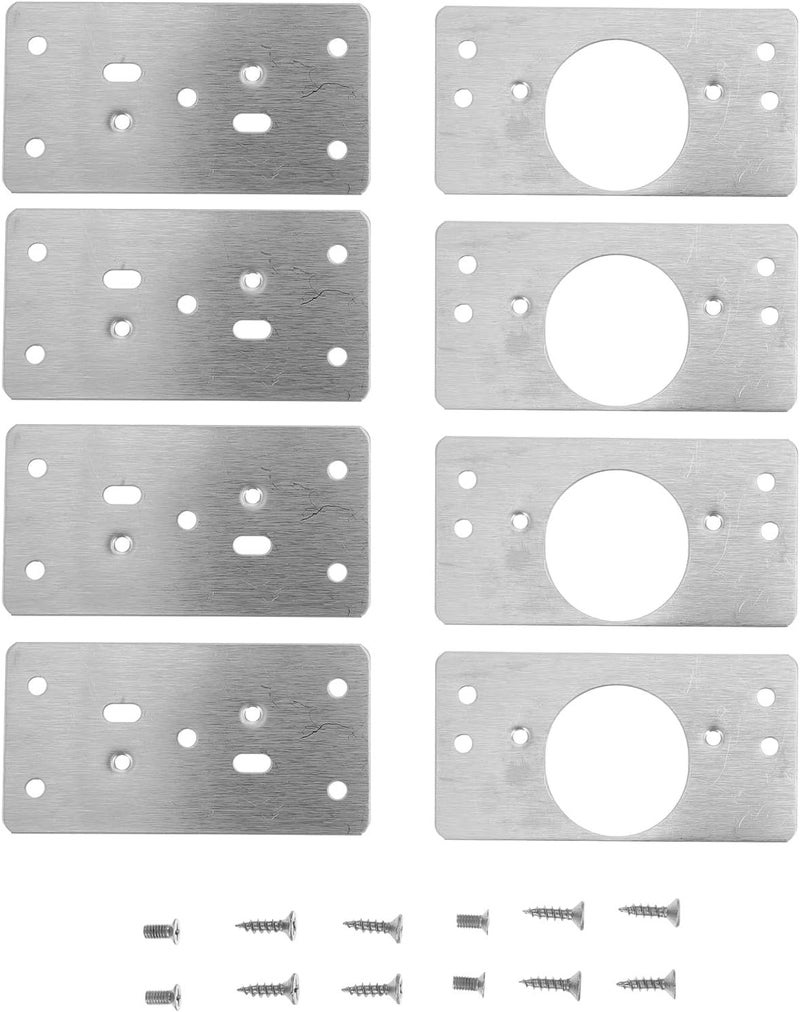 Stainless Steel Hinge Repair Plate Kit 8pcs Thick Cabinet Hinge Mounting Plates for Furniture Door Fixing - Image 1