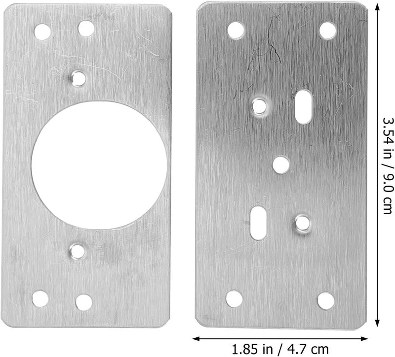 Stainless Steel Hinge Repair Plate Kit 8pcs Thick Cabinet Hinge Mounting Plates for Furniture Door Fixing - Image 2