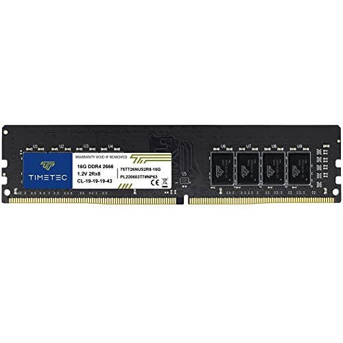 Timetec 16GB DDR4 2666MHz PC4-21300 Non-ECC Unbuffered 1.2V CL19 2Rx8 Dual Rank 288 Pin UDIMM Desktop Memory RAM Module Upgrade (16GB) - Image 1