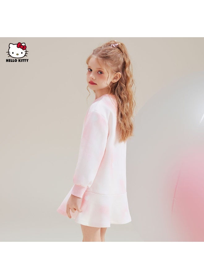 هالو كيتي مرحبا كيتي الفتيات سترة تنورة منتصف طول النمط الغربي الأطفال بأكمام طويلة فتاة جديدة بلوزة اللباس - Image 3