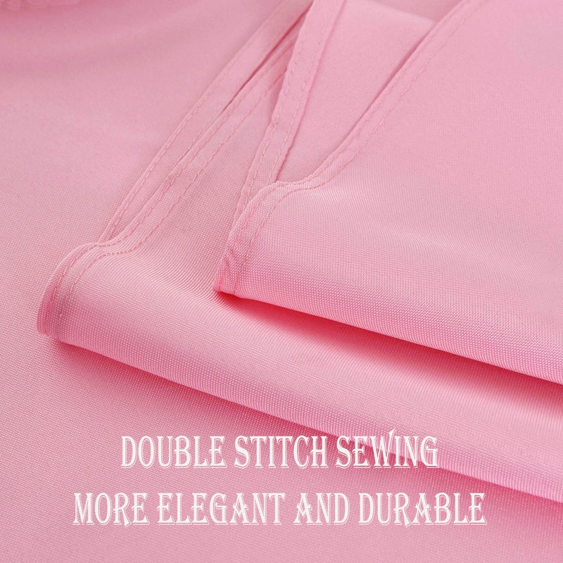 KAIPHO Pink Round Tablecloth Waterproof Stain Resistant Wrinkle Free Table Cloth 210GSM Polyester Washable Wipeable Table Cover for Party, Banquet, Wedding, Indoor and Outdoor use (48 inch, Circle) - Image 3