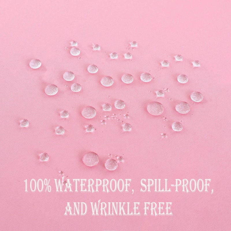 KAIPHO Pink Round Tablecloth Waterproof Stain Resistant Wrinkle Free Table Cloth 210GSM Polyester Washable Wipeable Table Cover for Party, Banquet, Wedding, Indoor and Outdoor use (48 inch, Circle) - Image 4