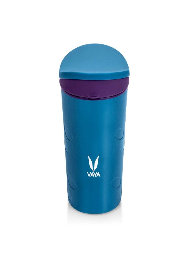 VAYA DRYNK Kids Waterbottle with Spill Proof PediaSafe Lid and Straw-Less Silicone Spout, Sippy Cup for Babies, 280 ml, Color - Blue - Image 1