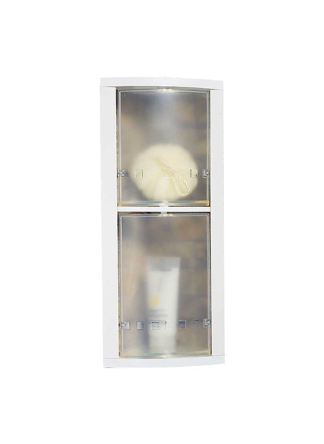 Primanova Plastic Wall Mounted Bathroom Storage Shelf White and Clear 50.5 x 23 x 23 cm  - Image 1