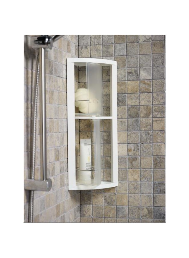 Primanova Plastic Wall Mounted Bathroom Storage Shelf White and Clear 50.5 x 23 x 23 cm  - Image 2