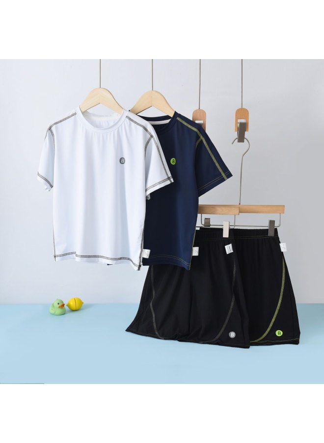 Bornbay summer Kids' Stretchy Comfort-fit Short-sleeve Sport Set - Image 3