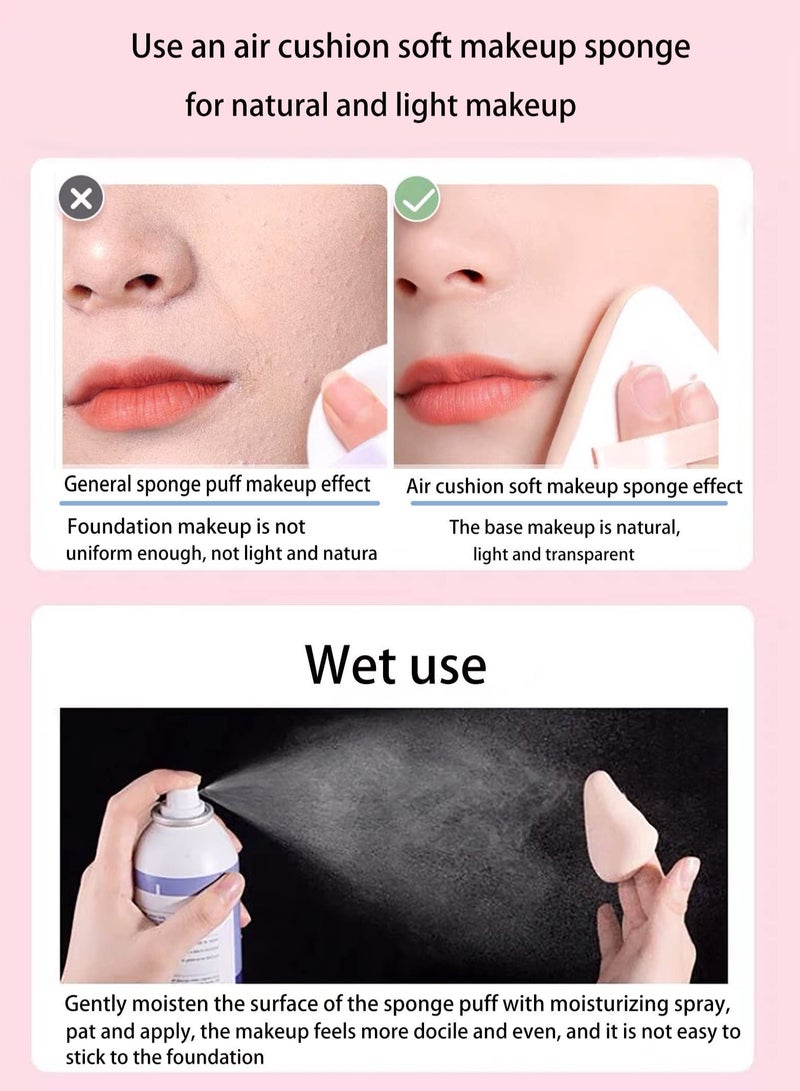 NIBEMINENT Makeup Sponge Set, Beauty Blender with Case, Triangular and Round Cushion for Liquid Blending Foundation, Powder, Cream, Concealer, Perfect Application (6 PCS)  - Image 3