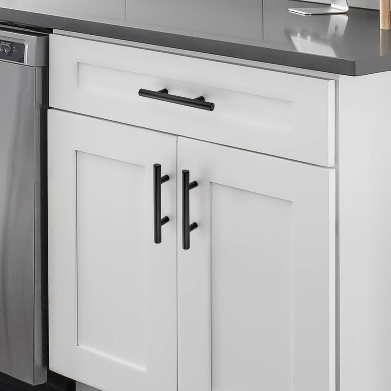 Ravinte Hardware 10 Pack Cabinet Handles with 3 Inch (76mm) Hole Center Matte Black Cabinet Pulls Stainless Steel Drawer Pulls, Kitchen Knobs for Dresser Drawer, 5 Inch Overall Length - Image 5