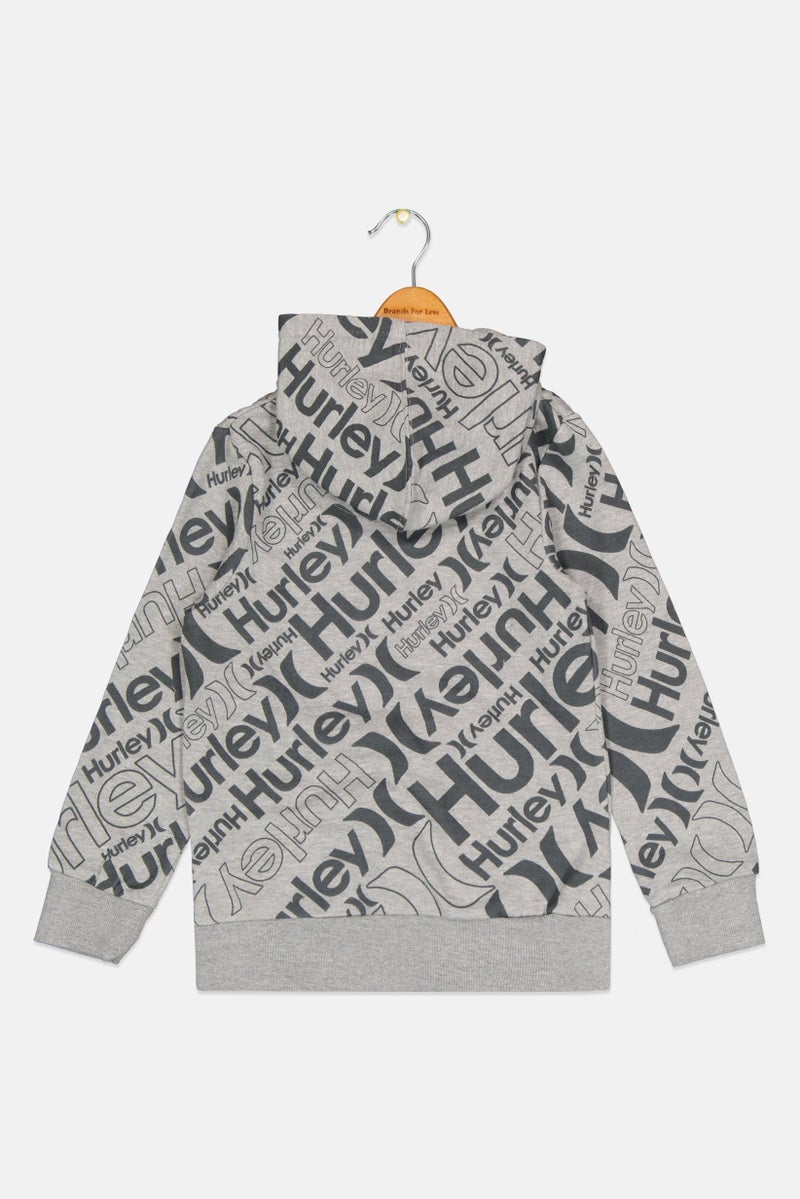 Hurley Kids Boy Sportswear Fit Training Sweatshirt, Grey - Image 2