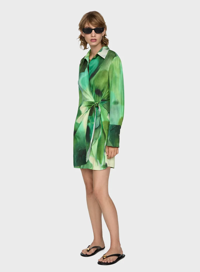 مانجو Printed Bow Dress
