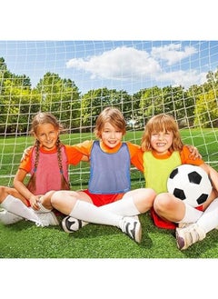 Re 6Pcs Adversarial Football Training Vest Team Team Building Expansion Clothes Scrimmage Training Vest Kids Youth Adult Soccer Practice Jersey Athletic For 5-18 Years Old(Blue/Red）  - Image 4