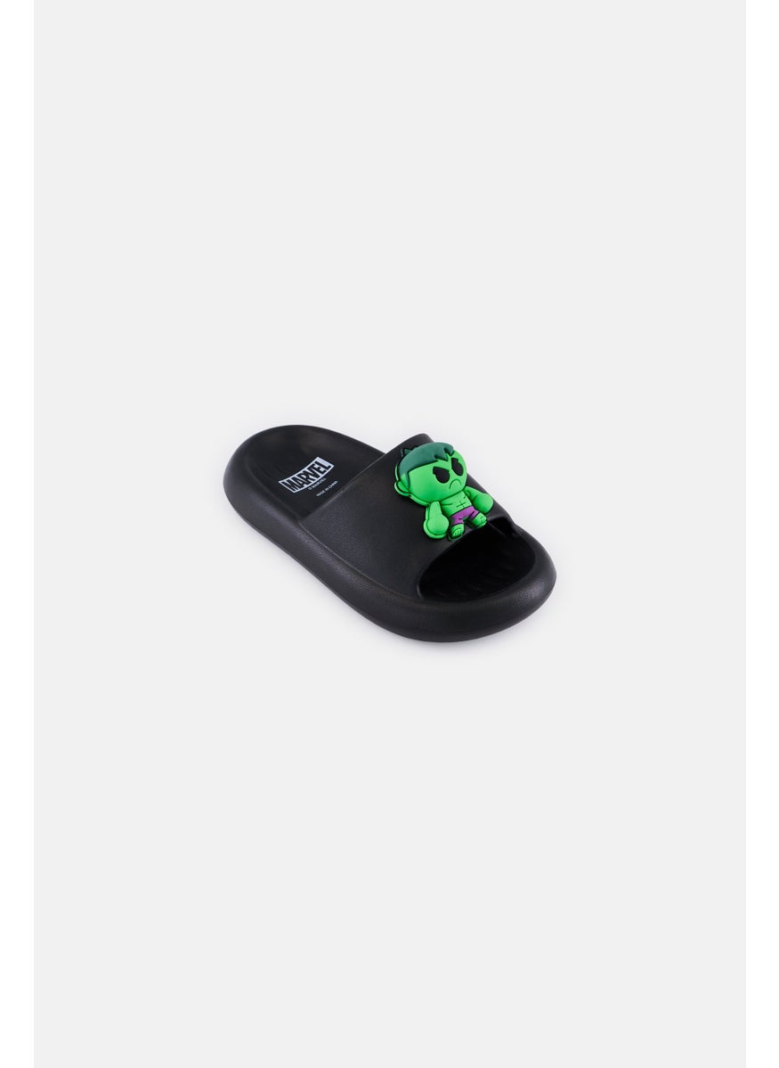 MARVEL Kids Boy Slip On Slides, Black  - Image 1