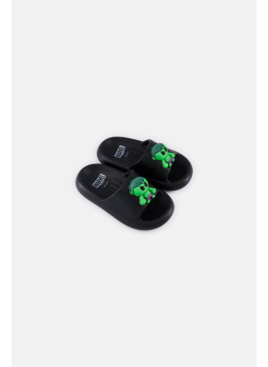 MARVEL Kids Boy Slip On Slides, Black  - Image 4