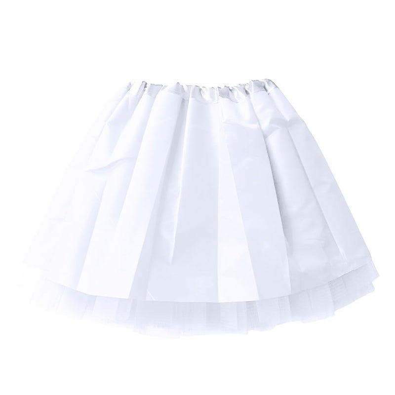 BGFKS Girls 3 Layered Tulle Tutu Skirt with Lining,Princess Ballet Dance Dress for Girls. White - Image 4