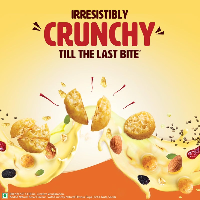 Saffola Muesli Kesar Crunch with Flavour Pops, 700 gm | 15 in 1 Fruit and Nuts, Seeds, Millet & more | Cereals for breakfast rich in wholegrain, protein, fibre - Image 5