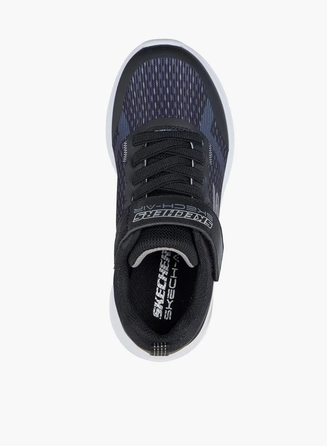 سكيتشرز Boys Microspec Max Advance Hook & Loop Sneakers - 404105L-Blk-Cp