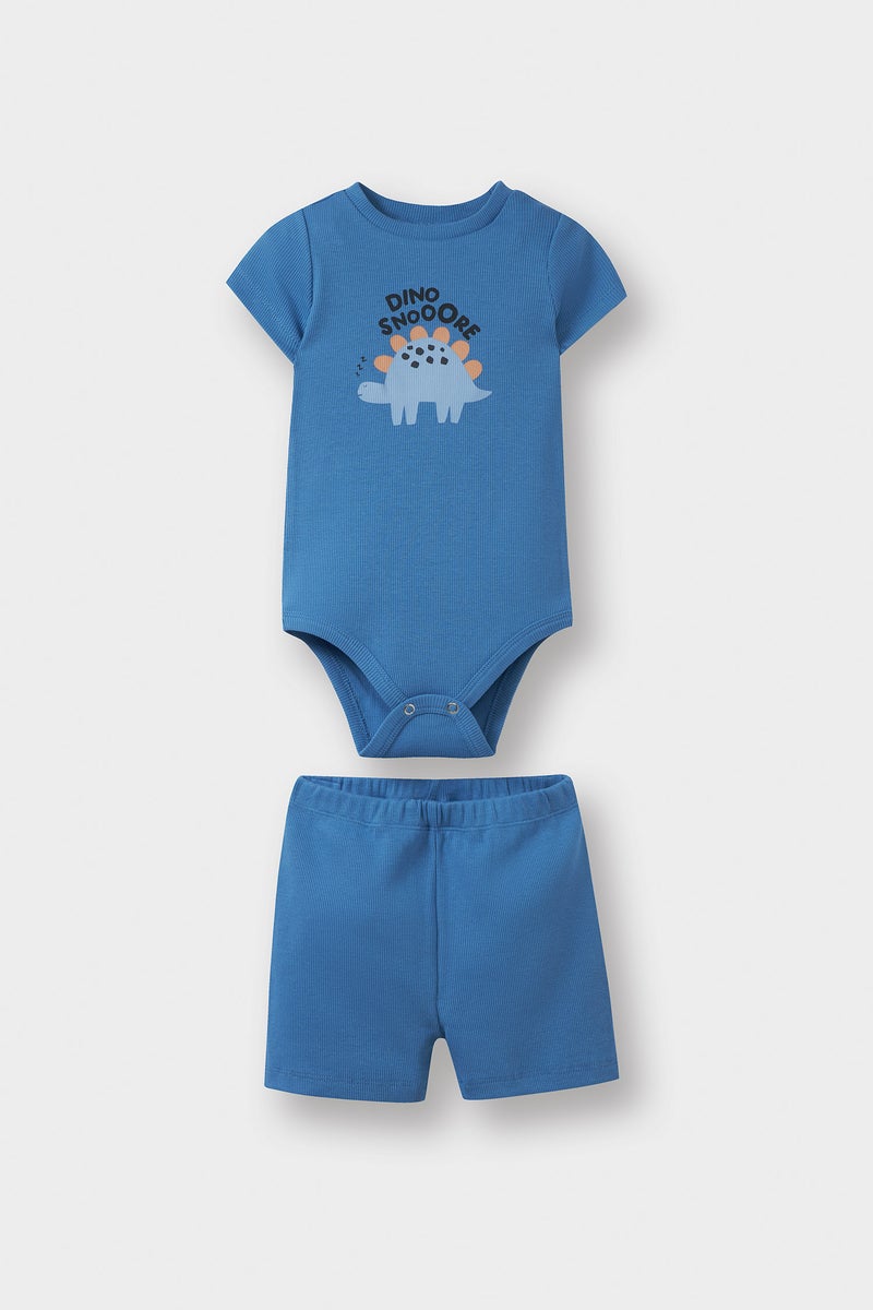 ديفاكتو طقم ملابس أطفال للأولاد مكون من قطعتين بقصة عادية ورقبة دائرية - Image 1