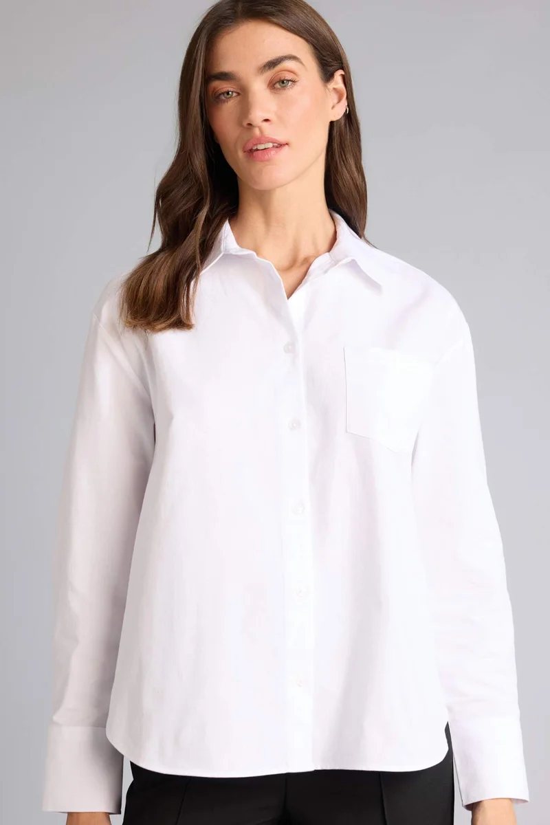 ديفاكتو Oversize Fit Shirt Collar Oxford Long Sleeve Shirt
