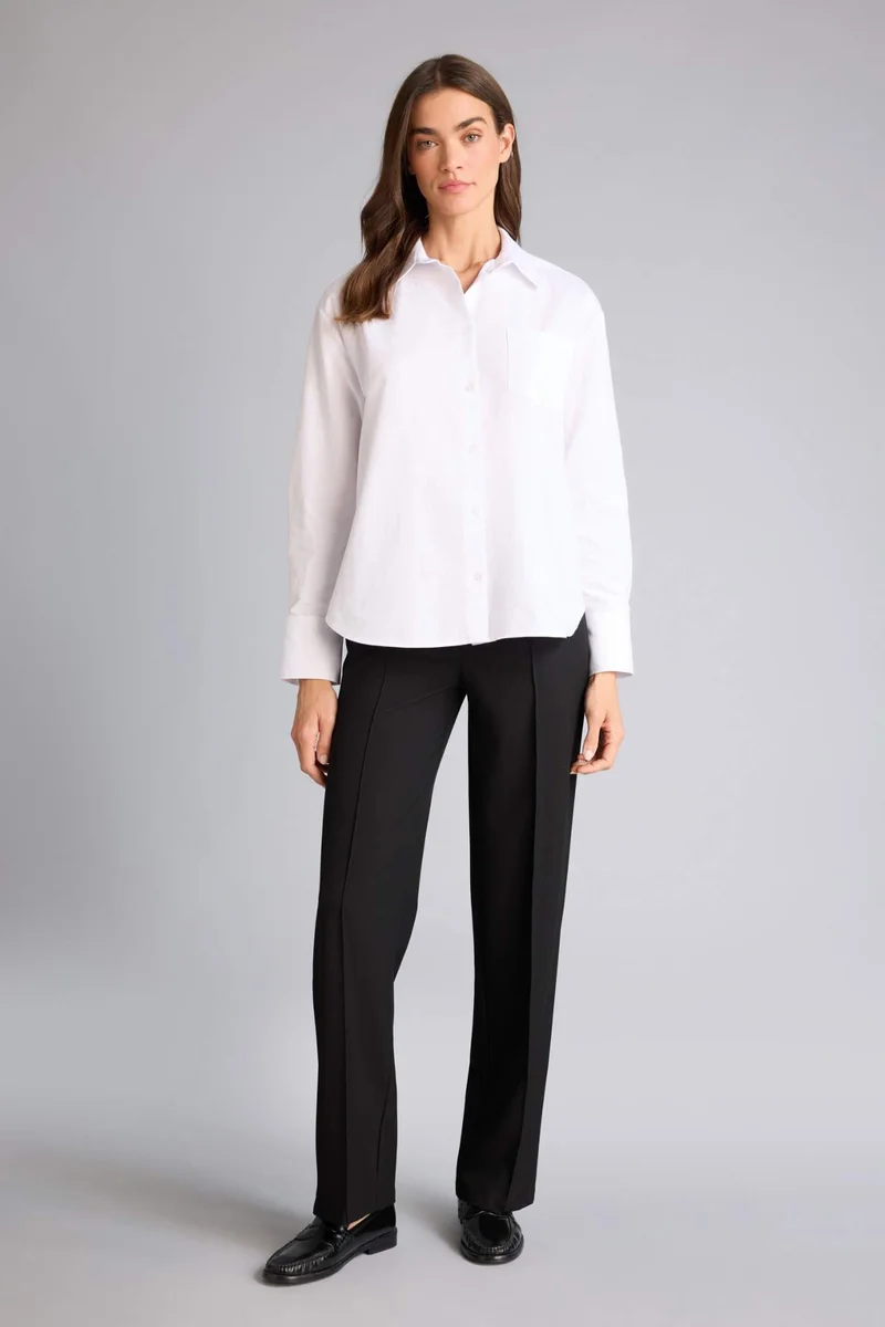 ديفاكتو Oversize Fit Shirt Collar Oxford Long Sleeve Shirt