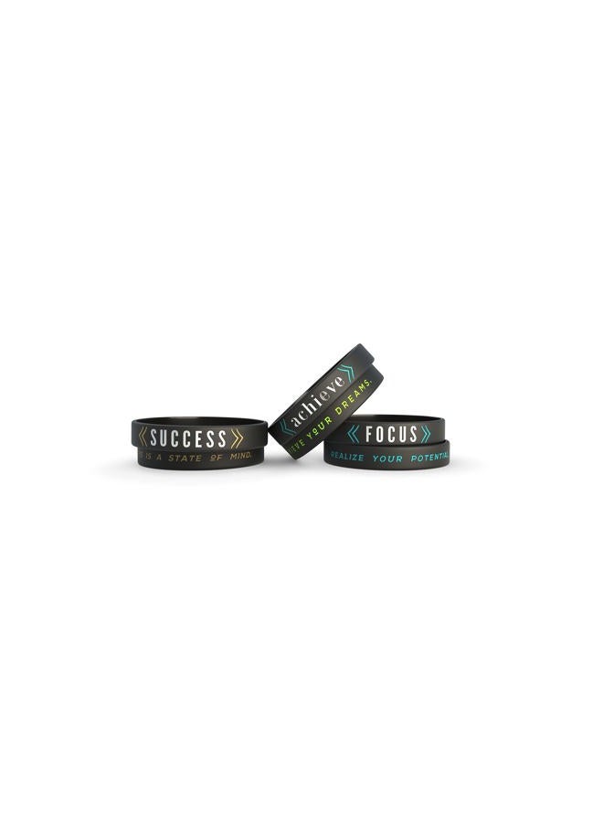 Inkstone 6-pack - Success, Achieve, Focus - Motivational Silicone Wristbands with Inspirational Messages - Adult Unisex Size for Men Women Teens - Image 4