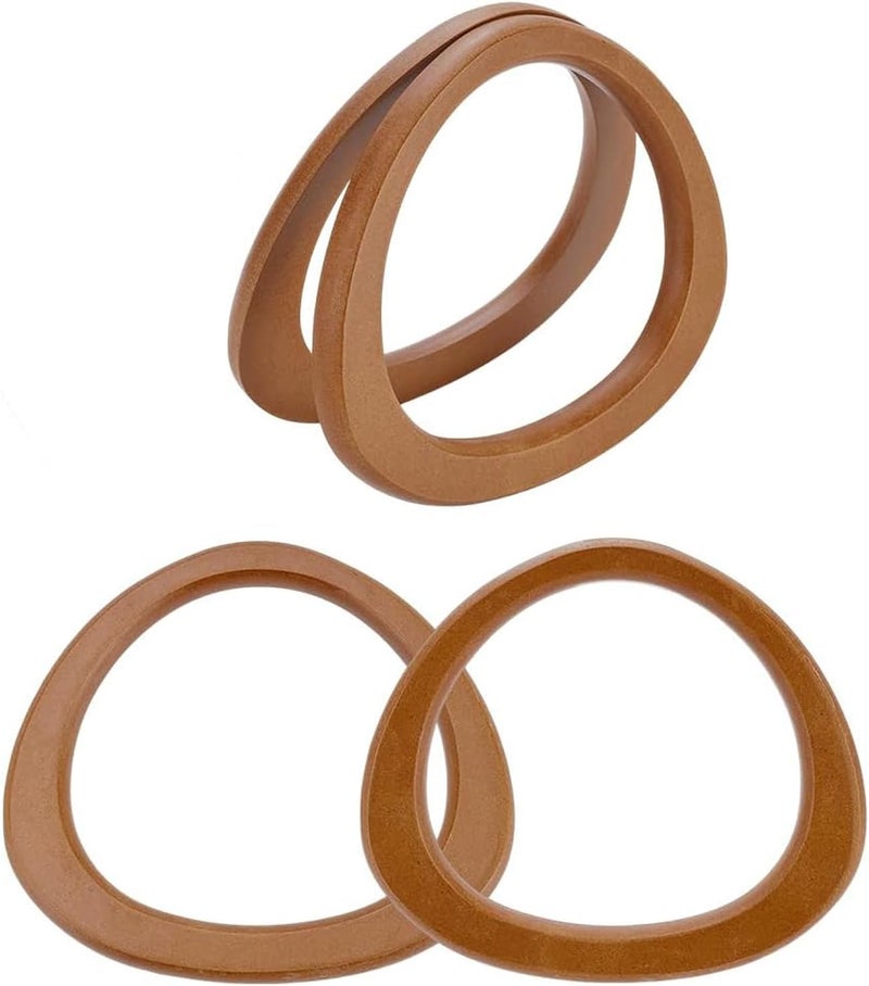 4 PCS D-shaped wooden handles – DIY bag accessories for hand-woven beach bags and other bags - Image 1