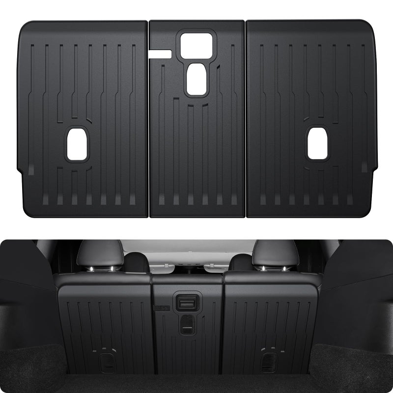 BASENOR 3PCS Tesla Model Y Second Row Seats Back Cover All Weather TPE Rear Back Seat Protector Waterproof Interior Backrest Cover Pet Mat for 20242020 Model Y Accessories