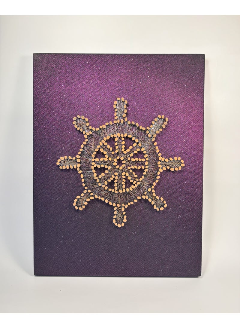 Weaves & Trinkets Handmade String Art Wall Decor – Sailor Wheel- For Ocean Lovers - Image 1