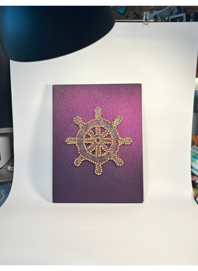 Weaves & Trinkets Handmade String Art Wall Decor – Sailor Wheel- For Ocean Lovers - Image 2