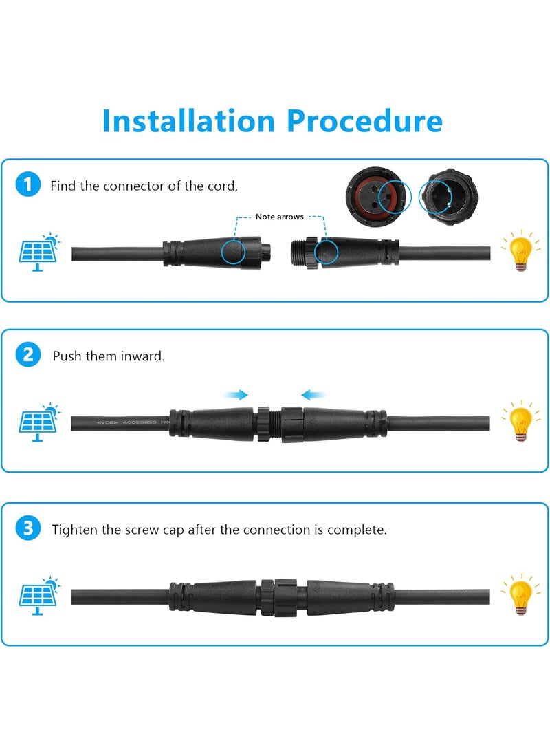 SinLoon SinLoon Small Size 2 Wire Waterproof Connector Y Splitter Cable M12 2 Pin Electrical 1 Male to 2 Female Extension Cable 18AWG IP68 for IndoorOutdoor LED Strip Lights50CM1 Male to 2 Female  - Image 5