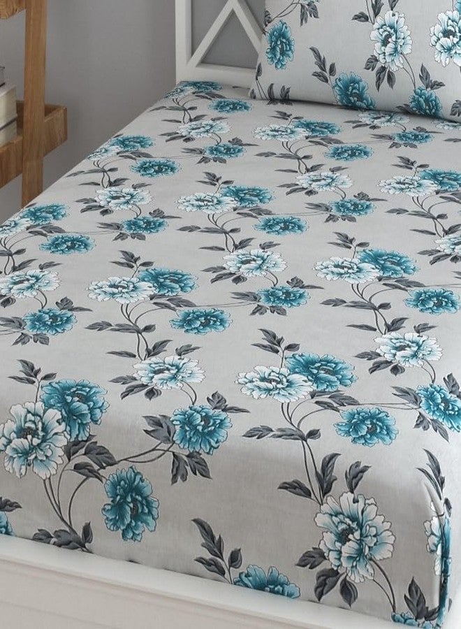 Amvy Creation ملاءة سرير مفردة مسطحة من القطن جلاس من مجموعة أمفي كرييشن برايم 170TC مع غطاء وسادة واحد مطابق | 60 × 90 بوصة (أخضر 5) - Image 4