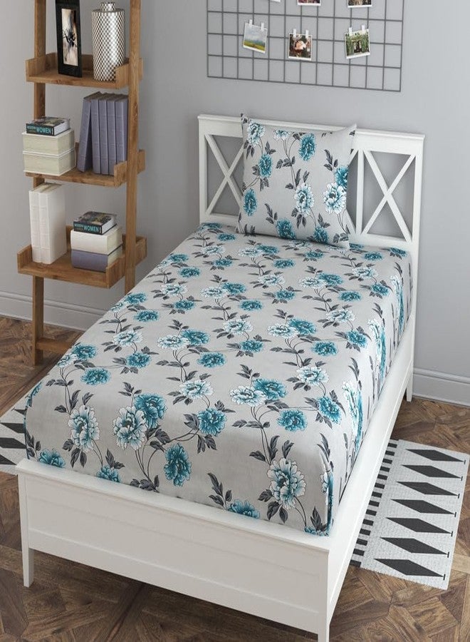 Amvy Creation ملاءة سرير مفردة مسطحة من القطن جلاس من مجموعة أمفي كرييشن برايم 170TC مع غطاء وسادة واحد مطابق | 60 × 90 بوصة (أخضر 5) - Image 1