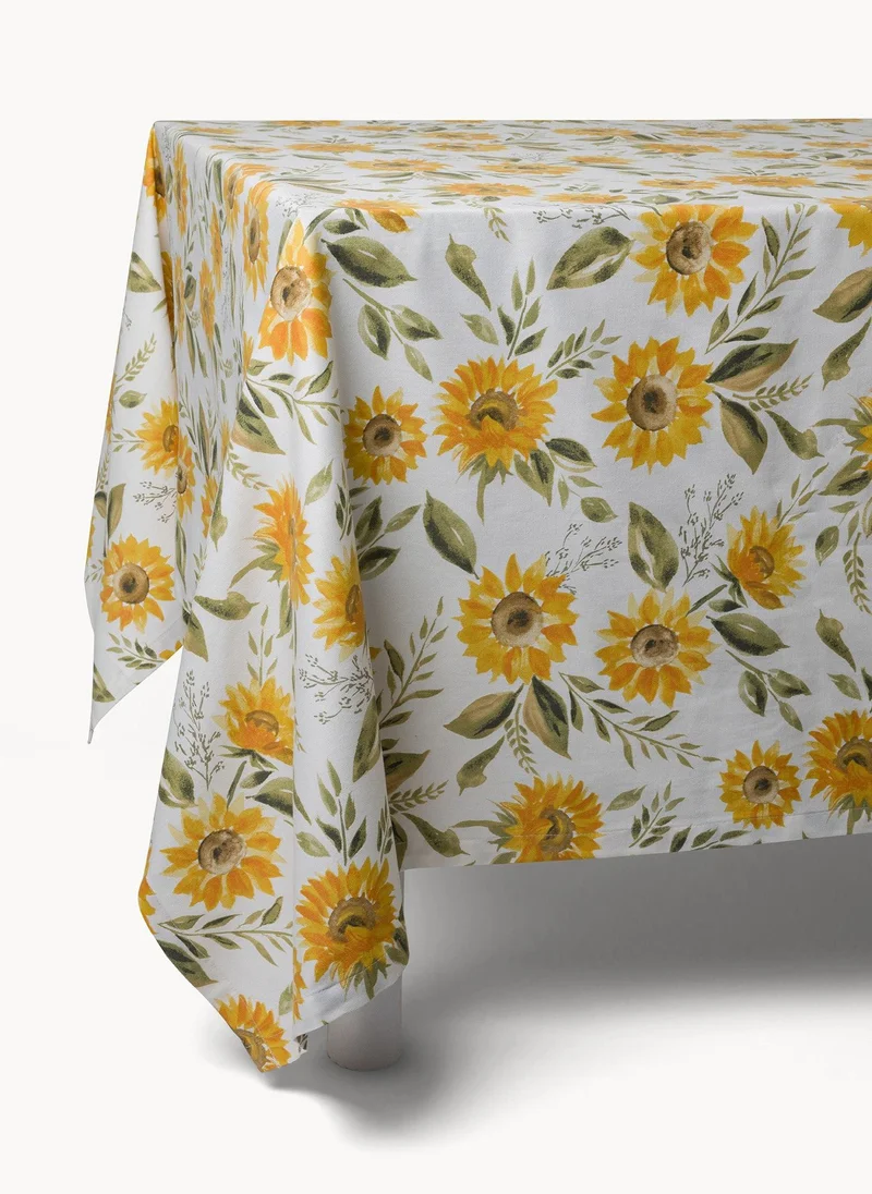 Coincasa Coincasa-Cotton Panama Tablecloth With Sunflower Print-140X250CM-Yellow