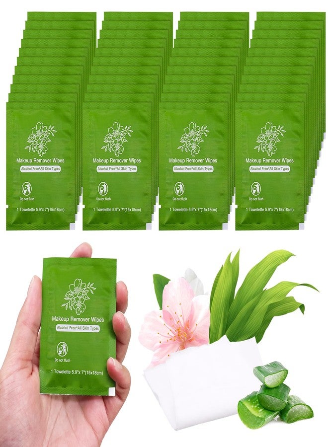 Twoworld Makeup Remover Wipes Bulk Individually Wrapped,Travel Makeup Wipes Individual Makeup Remover Wipes Bulk Gentle Cleansing Makeup Remover Wipes for Face Cleansing Mascara Lipstick Travel (50, Aloe Vera) - Image 1