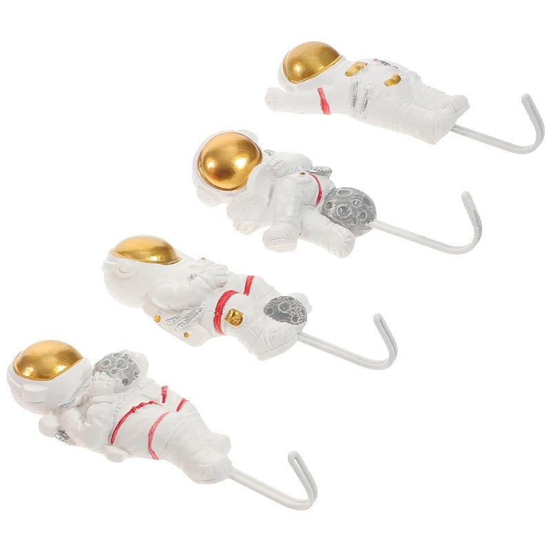 Astronaut Shaped Sticky Wall Hooks 4pcs Set Strong Adhesive for Coat Towel in Bathroom Bedroom - Image 2