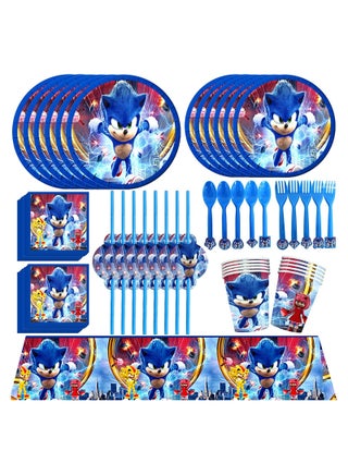 Sonic Birthday Party Decorations Sonic Party Supplies For Birthday Theme Party Decoration Set Table cover Plates Paper cups Straws Spoon Fork Napkin for Birthday Party Favors. - pzsku/ZECBB9841617BEF8C01A7Z/45/_/1685973733/ed63e23f-2521-484b-a857-a5b29ab382ce