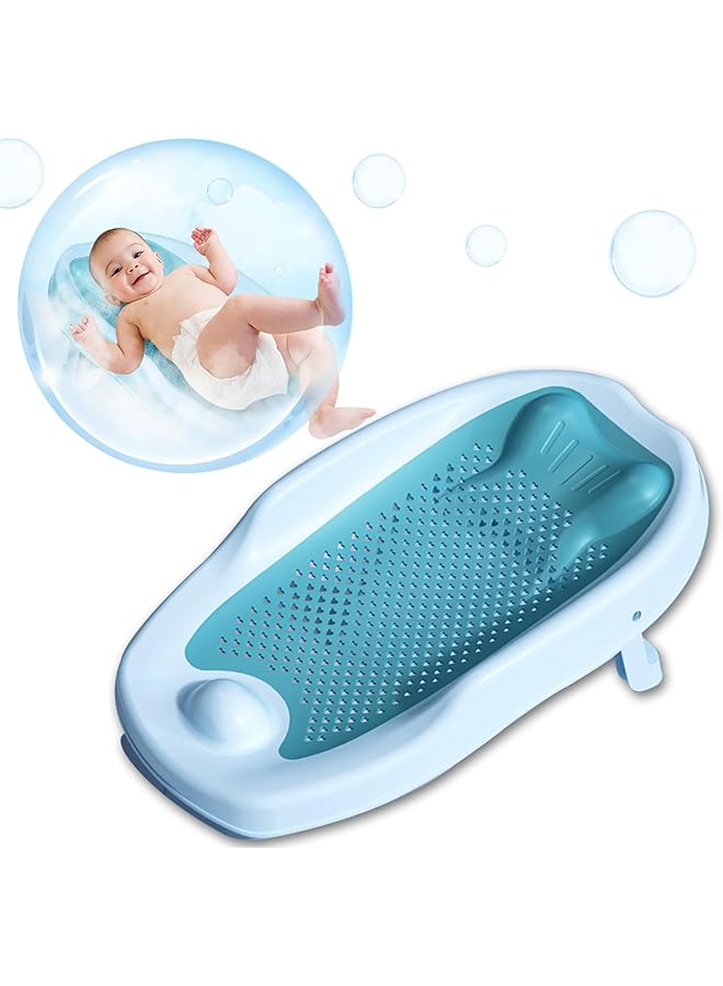 DMG TECH Baby Bath Support Baby Bather For Tub Or Sink Slip Resistant Seat Mat Ergonomic For Newborn Infant 0 12 Months (Blue) - Image 1