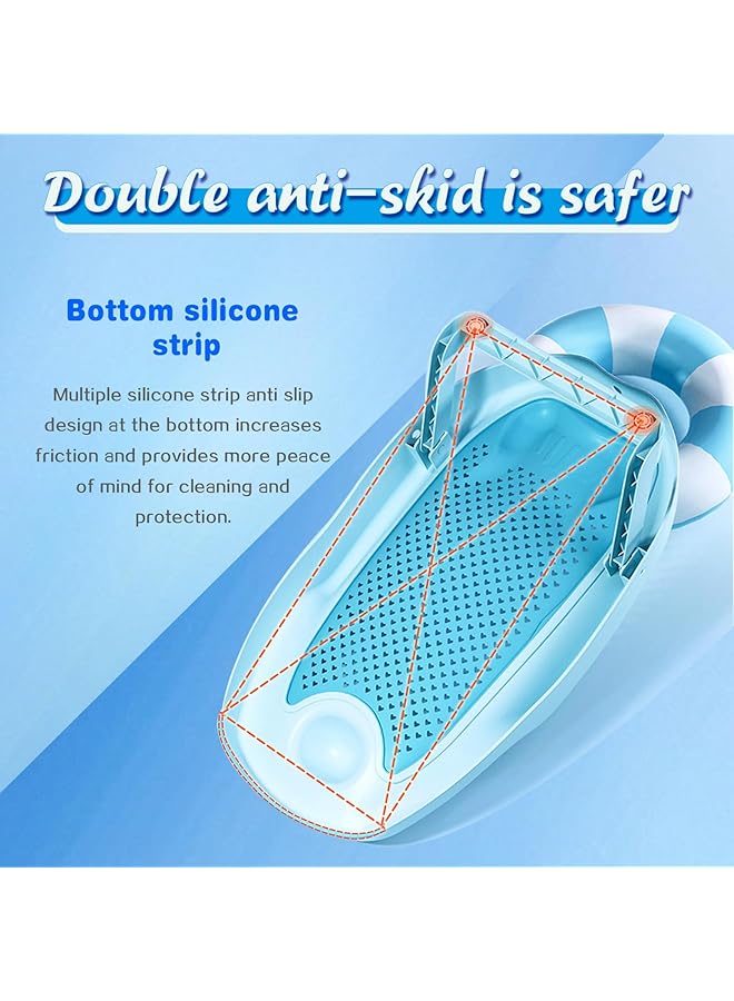 DMG TECH Baby Bath Support Baby Bather For Tub Or Sink Slip Resistant Seat Mat Ergonomic For Newborn Infant 0 12 Months (Blue) - Image 5