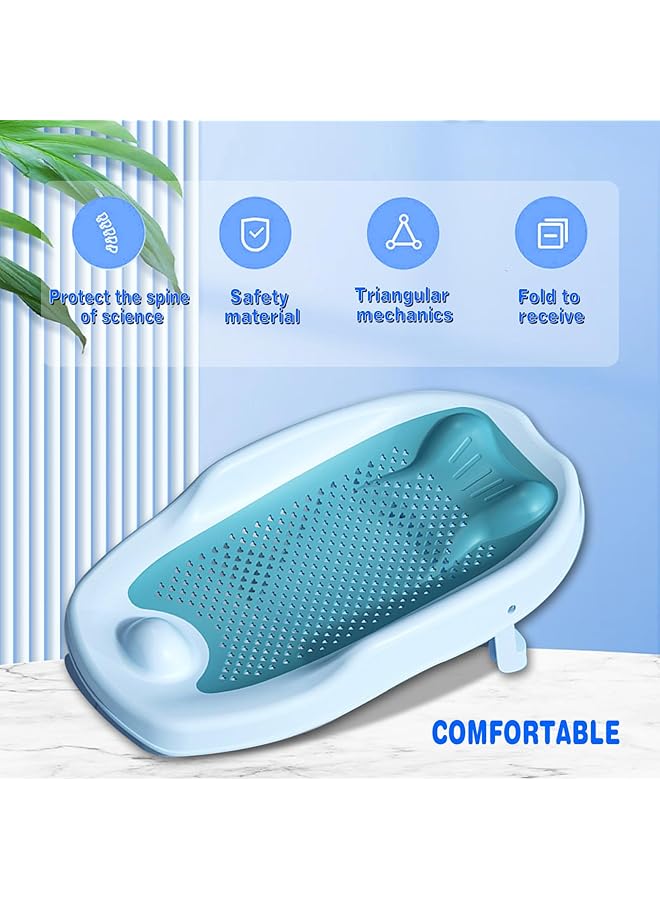 DMG TECH Baby Bath Support Baby Bather For Tub Or Sink Slip Resistant Seat Mat Ergonomic For Newborn Infant 0 12 Months (Blue) - Image 4