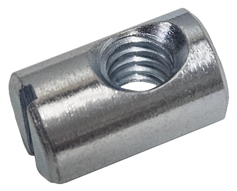SuperDealStuff (12) Cross Dowels/Barrel Nuts - 1/4-20 16mm X 10mm Zinc-Plated Off-Centered CNC - Image 1