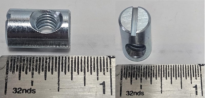 SuperDealStuff (12) Cross Dowels/Barrel Nuts - 1/4-20 16mm X 10mm Zinc-Plated Off-Centered CNC - Image 5