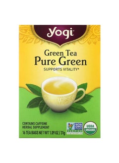 Yogi Tea Yogi Tea, Green Tea Pure Green, 16 Tea Bags, 1.09 oz (31 g)  - Image 1
