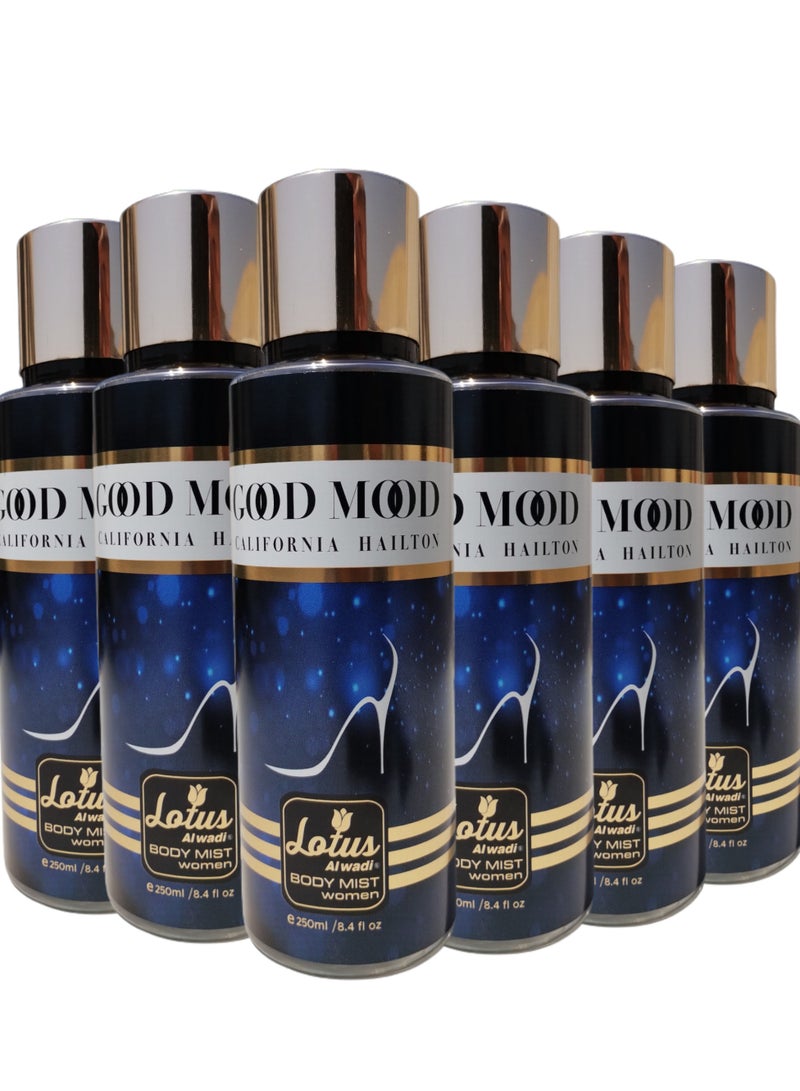 Lotus Alwadi Lotus Alwadi Good Mood Fragrance, Body Mist Women signature Collection, 8.4 Ounce (6 piece Gift Set)  - Image 2