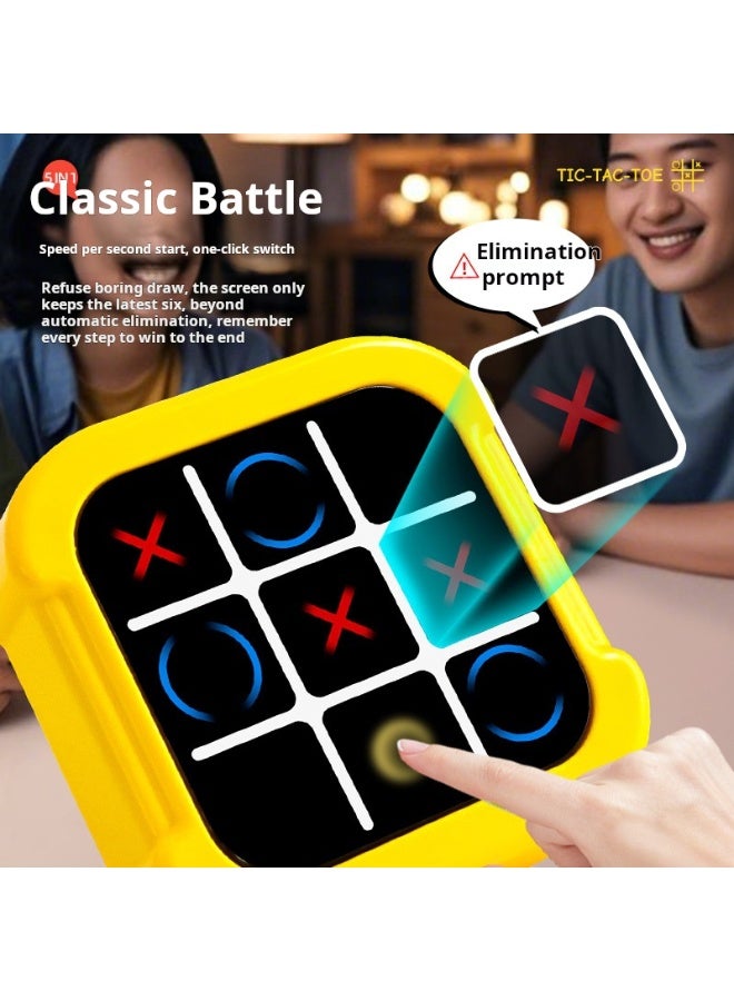 TIC TAC TOC Tic Tac Toe Bolt Game, 5-in-1 Portable Travel Handheld Puzzle Game Console for Memory Growth, Fidget Toys Board Games for Kids and Adults, Birthday Gifts Family Game - Image 1