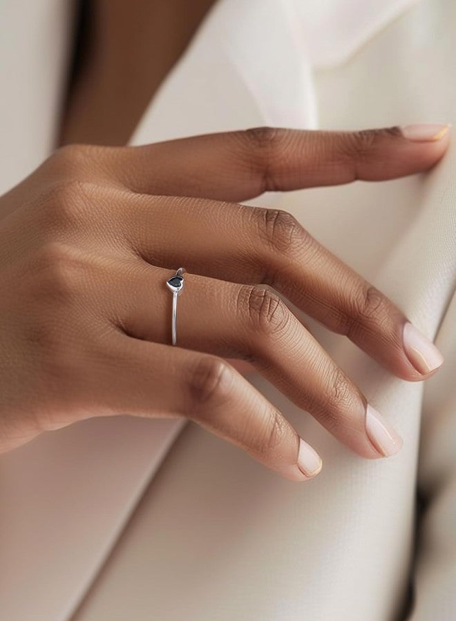 Silvora Love Wedding Band 3mm Thin Rings for Female - Image 3