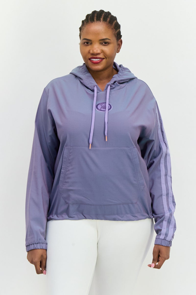 Adidas Women Sportswear Fit Long Sleeves Basketball Hoop York City Hoodie, Dark Lavender  - Image 1