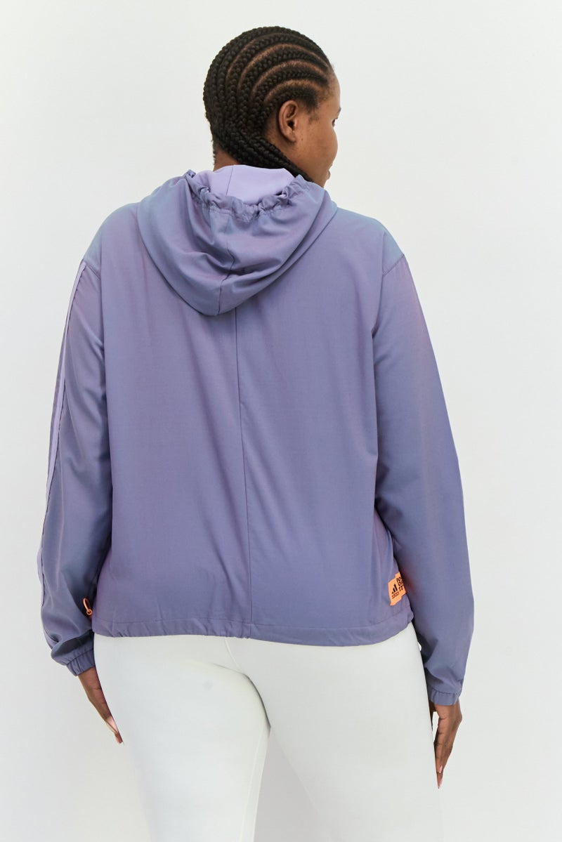 Adidas Women Sportswear Fit Long Sleeves Basketball Hoop York City Hoodie, Dark Lavender  - Image 4